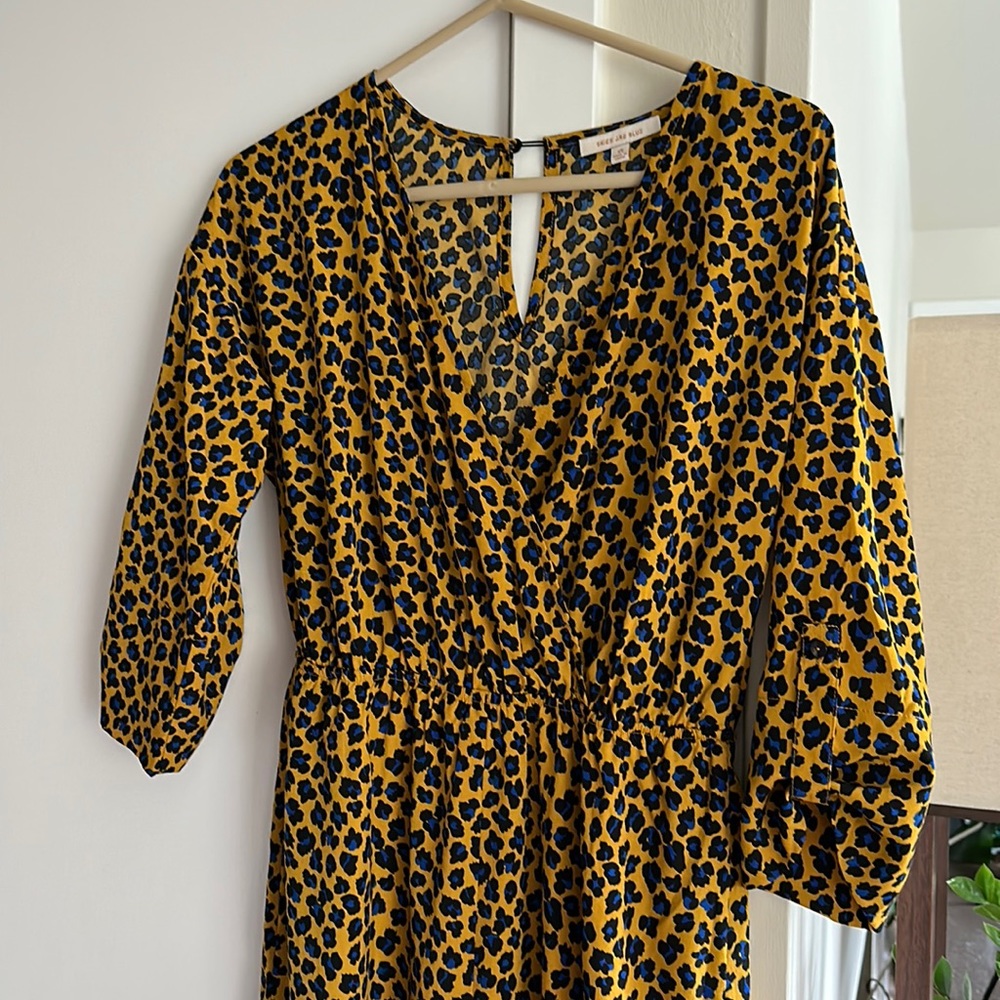 BOLD Yellow/blue Cheetah Print Jumpsuit 💛💙